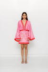 Concha Long Sleeve Mini Dress - Candy Shell