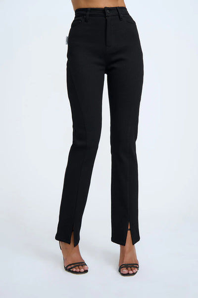 TWIST SPLIT SKINNY JEAN - BLACK