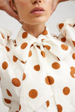 NOLA SHIRT – MILK/CIGAR DOT