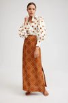 NOLA SHIRT – MILK/CIGAR DOT
