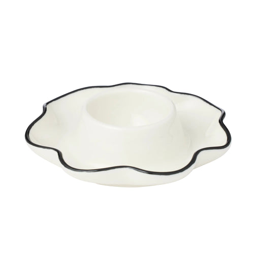 Winslow Ceramic Egg Cup 11x3cm Ivory/Black