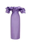 SUZI OFF SHOULDER MIDI DRESS- VIOLET