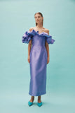 SUZI OFF SHOULDER MIDI DRESS- VIOLET