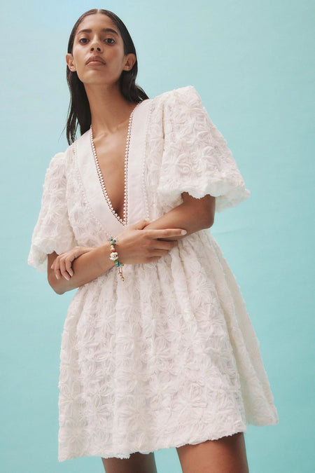 PEARL SMOCK MINI DRESS