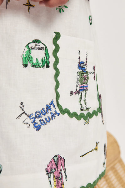 PLAY EMBROIDERED MINI DRESS