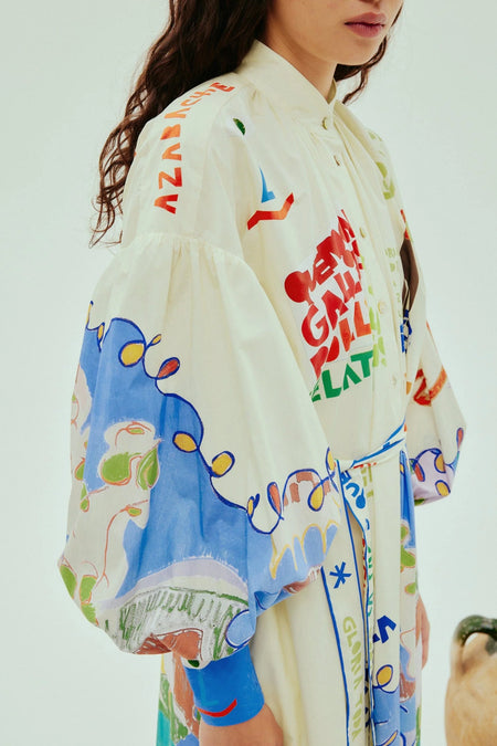 alemais nadia shirt dress Alemais Nadia Printed Flax Mini Shirt Dress In Multicoloured - 50% Off