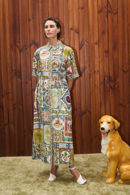 alemais shirt dress sale Alemais Maroc Shirtdress in Brown Multi 4AU/0 / Brown Multi