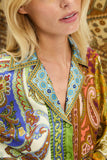 Clemenza Spliced Silk Shirt