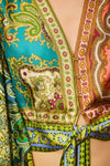 Clemenza Spliced Crop Silk Blouse