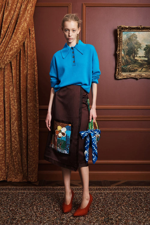 Claudia Azure Knit Polo