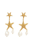 Curio Starfish Pearl Drop Earrings