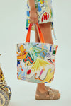 NADIA SPLICED SHOPPER TOTE