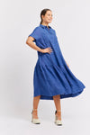 DORA LINEN DRESS IN DENIM BLUE