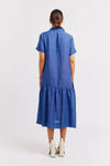 DORA LINEN DRESS IN DENIM BLUE