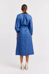 ELSA LINEN DRESS IN DENIM BLUE