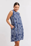 LENNA LINEN DRESS IN NAVY MARTINI