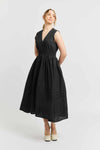 LUCIA LINEN DRESS IN BLACK