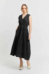 LUCIA LINEN DRESS IN BLACK