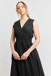 LUCIA LINEN DRESS IN BLACK