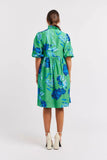 LUME COTTON SILK DRESS IN EMERALD NIGHT GARDEN