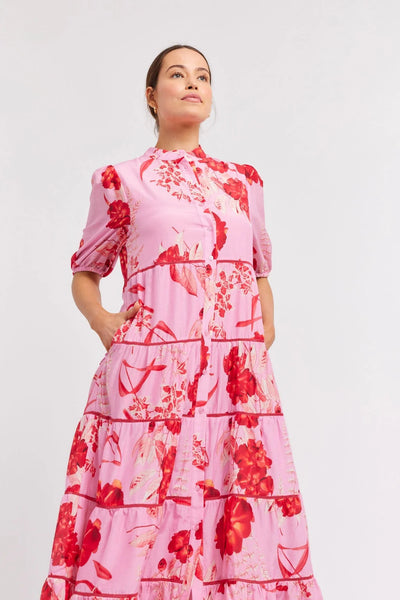 MARTINA COTTON SILK DRESS IN LOLLY NIGHT GARDEN – Wilson and Hunter