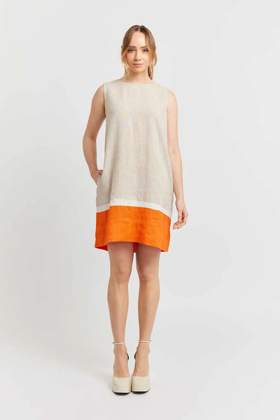 MONTI LINEN DRESS IN STRING