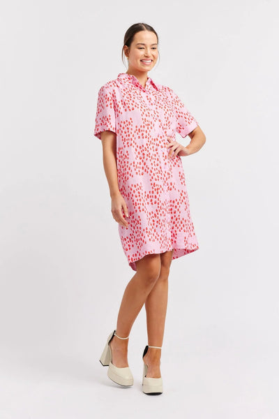 ODYSSEY LINEN DRESS IN LOLLY MARTINI