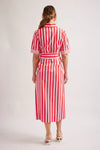 TARTUFO POPLIN DRESS IN PINK PARASOL STRIPE