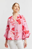 MILANA COTTON SILK TOP IN LOLLY NIGHT GARDEN