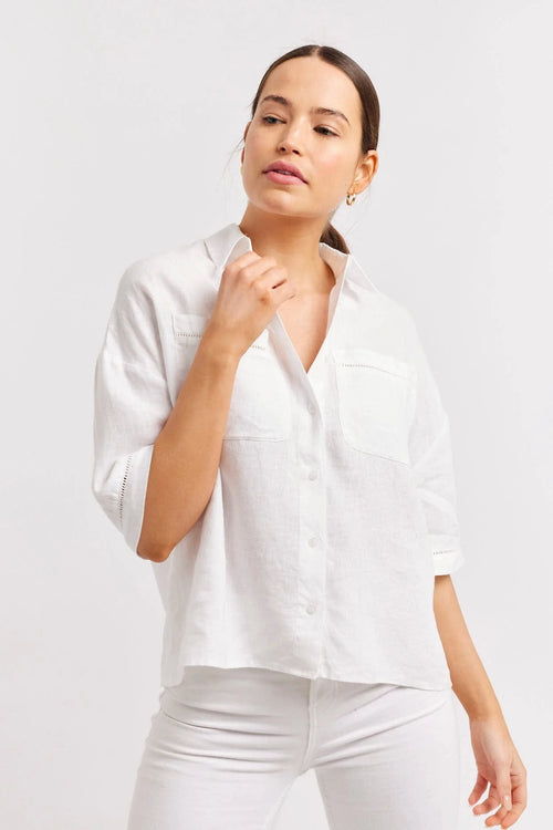 PIPPA LINEN SHIRT IN WHITE