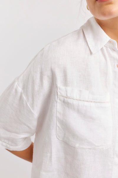 PIPPA LINEN SHIRT IN WHITE