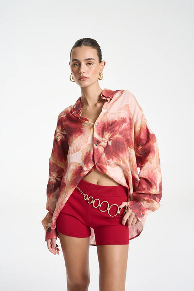 KNIT SHORT - CARDINAL RED
