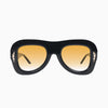 Bowery- Gloss Black w. Gold Metal / Orange Gradient Lens