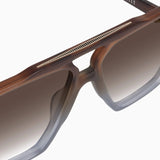 Rodeo- Matte Transparent Chocolate Fade to Crystal w. Gold Metal