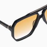 Rodeo- Gloss Black w. Gold Metal / Orange Gradient Lens