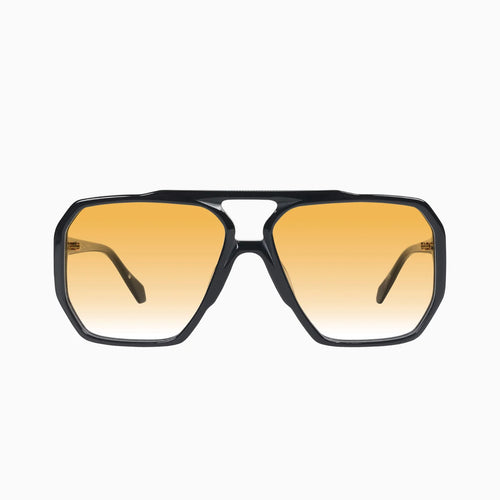 Rodeo- Gloss Black w. Gold Metal / Orange Gradient Lens