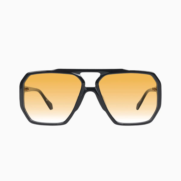 Rodeo- Gloss Black w. Gold Metal / Orange Gradient Lens