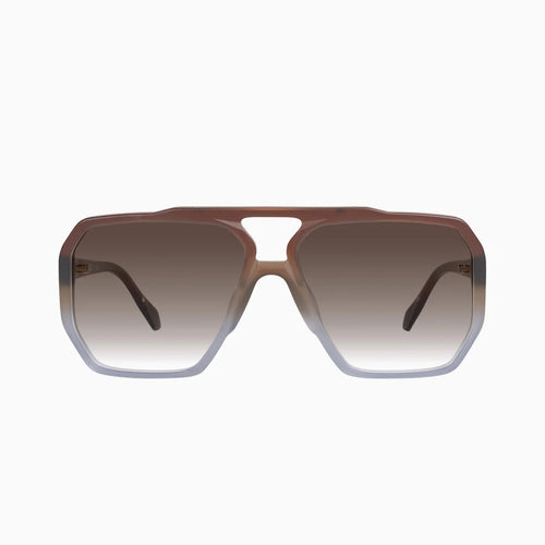 Rodeo- Matte Transparent Chocolate Fade to Crystal w. Gold Metal