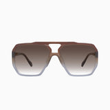 Rodeo- Matte Transparent Chocolate Fade to Crystal w. Gold Metal