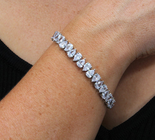Eleganza Silver Tennis Bracelet with white zirconia