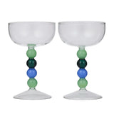Winton Set/2 Coupe Glasses Blue/Green