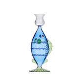 PACIFIC FISH GLASS CANDLEHOLDER 8.5X8X21.5CM