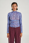 LS RUCHED HIGH NECK TOP - FORTUNE TELLER LOTUS