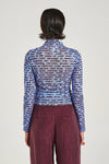 LS RUCHED HIGH NECK TOP - FORTUNE TELLER LOTUS