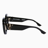 Hollywood- Gloss Black w. Gold Metal / Black Lens