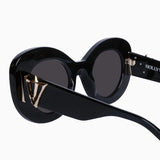 Hollywood- Gloss Black w. Gold Metal / Black Lens