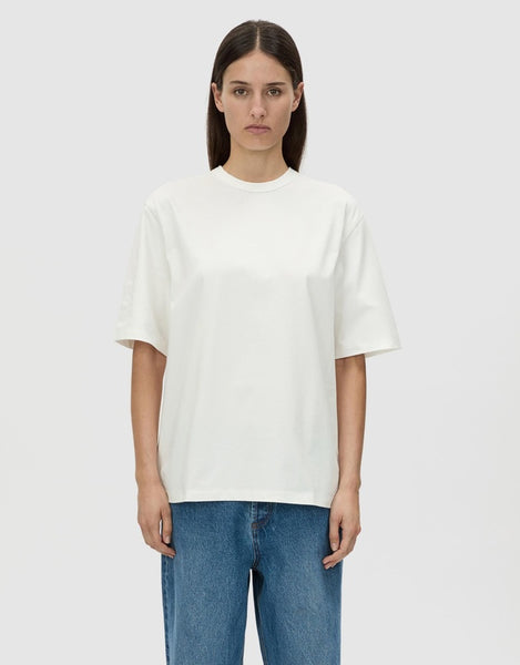 ELIASSON MONOGRAM TEE- SOFT WHITE/FOREST
