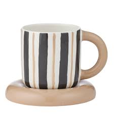 Candy Ceramic Cup & Saucer Black/Natural