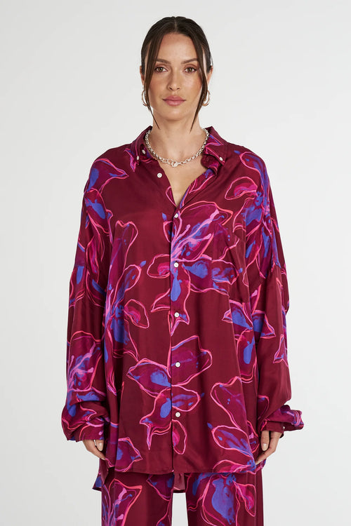 LS OVERSIZED SHIRT - JAM LILY