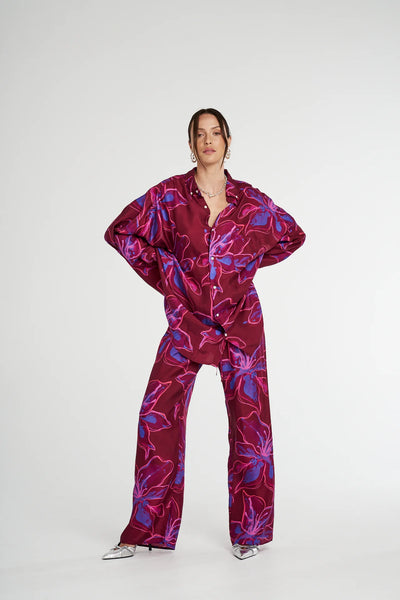 LS OVERSIZED SHIRT - JAM LILY
